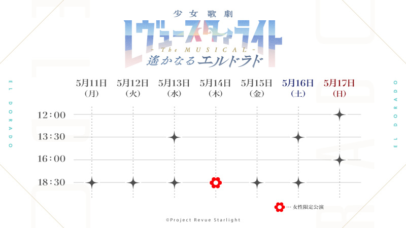 少女☆歌劇 レヴュースタァライト -The MUSICAL- 遙かなるエルドラド 5月16日(土) 13:30公演